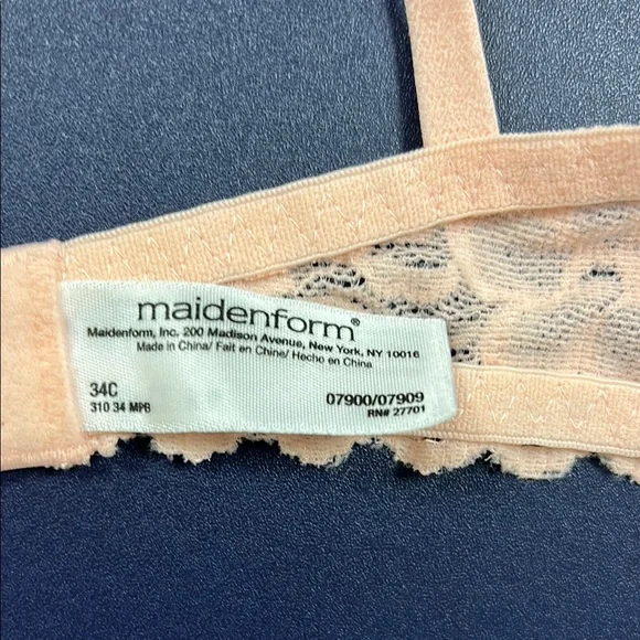 NWOT Elegant maidenform, pink Lace Bra with underwire - Picture 4 of 5